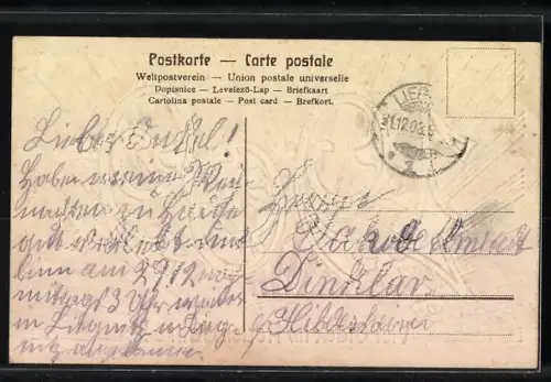 Präge-AK Goldene Jahreszahl 1909 vor strahlendem Sonnenaufgang, Viel Glück im Neuen Jahre