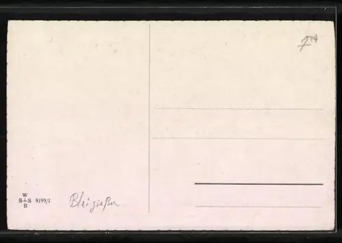 AK Herzliche Neujahrsgrüsse, Kinder beim Bleigiessen