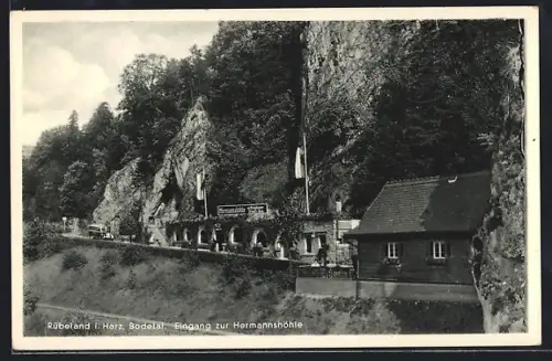 AK Rübeland /Harz, Bodetal, Eingang zur Hermannshöhle