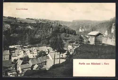AK Rübeland i. Harz, Hotel Bodetal, Ortsansicht