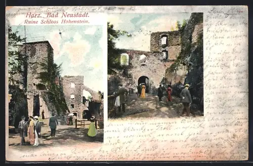 AK Bad Neustadt /Harz, Ruine Schloss Hohenstein