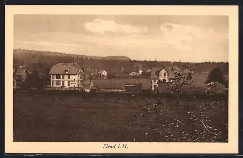 AK Elend i. H., Ortsansicht mit Wohnhäusern und Landschaft