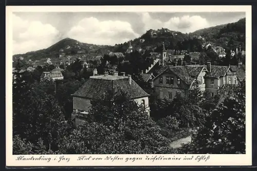 AK Blankenburg i. Harz, Blick vom Westen gegen das Schloss