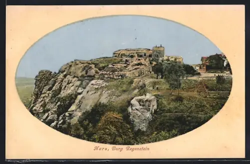 AK Regenstein /Harz, Blick auf die Burg
