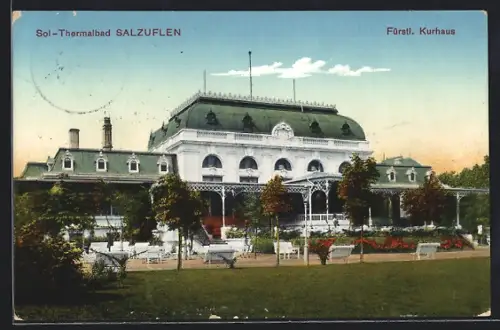 AK Bad Salzuflen, Fürstl. Kurhaus mit Anlagen