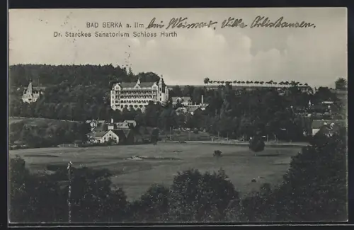 AK Bad Berka, Blick auf Dr. Starckes Sanatorium Schloss Harth