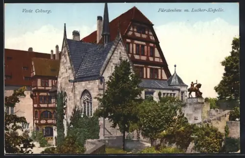 AK Coburg, Fürstenbau mit Lutherkapelle auf der Veste Coburg