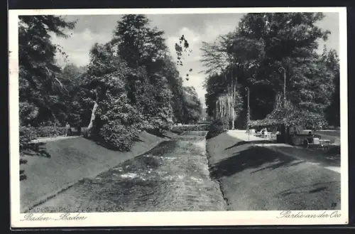 AK Baden-Baden, Partie an der Oos