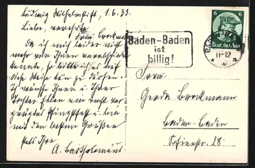 AK Baden-Baden, Partie an der Oos