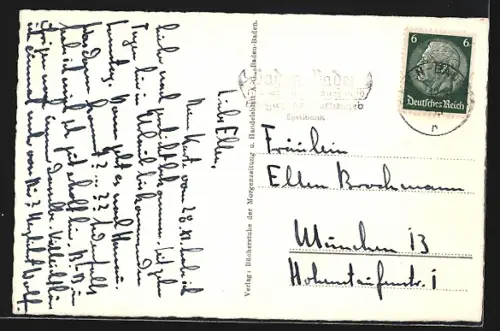 AK Baden-Baden, Partie am Friederichs- u. Augustabad