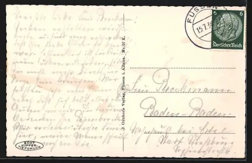 AK Bad Faulenbach, Totalansicht mit Bergpanorama