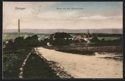 AK Duingen, Blick von der Windmühle zum Ort
