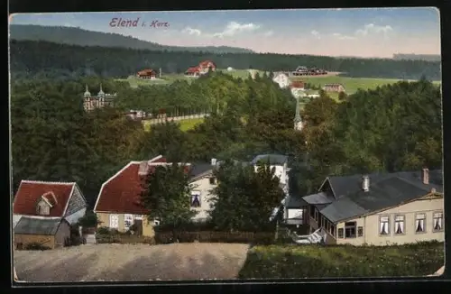 AK Elend i. Harz, Ortsansicht mit Kirche und umliegenden Gebäuden