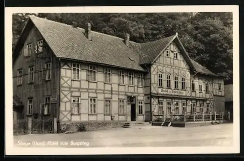 AK Stiege /Harz, Hotel zum Burgstieg