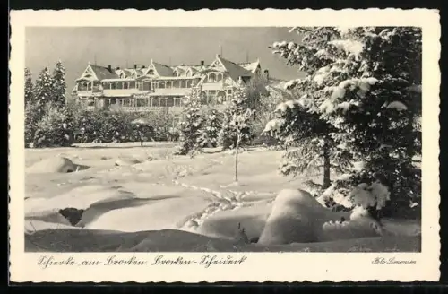 AK Schierke am Brocken, Hotel Brocken-Scheideck im Schnee