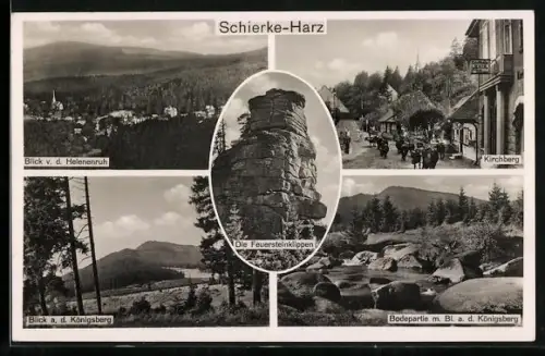 AK Schierke-Harz, Helenenruh, Feuersteinklippen, Kirchberg, Königsberg, Bodepartie