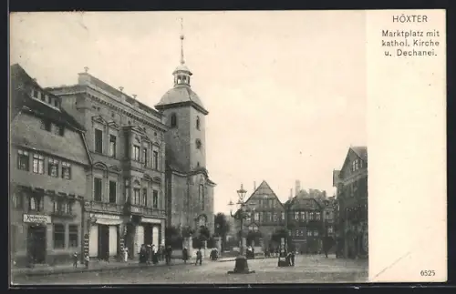 AK Höxter, Marktplatz, katholische Kirche, Dechanei