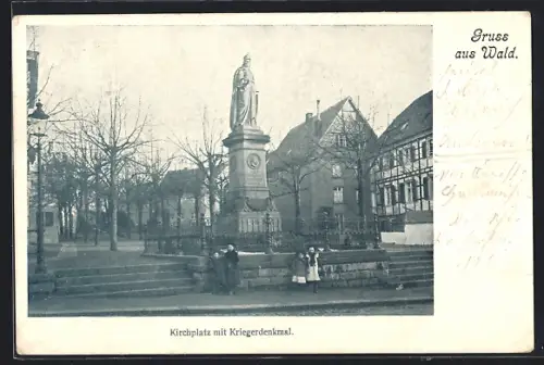 AK Wald /Solingen, Kirchplatz mit Kriegerdenkmal