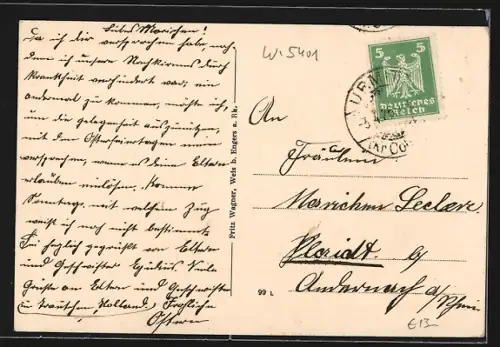 AK St. Sebastian, Rhein, Kirche, Ortsansicht, Schleppdampfer