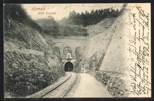 AK Hameln, Klüt-Tunnel, Eisenbahnstrecke
