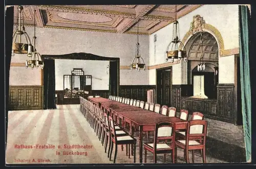 AK Bückeburg, Rathaus-Festsäle, Stadttheater, Inhaber A. Ullrich