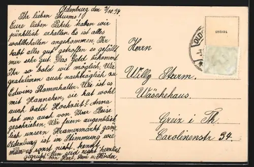 AK Oldenburg i. Oldbg., Friedensplatz und Haarenufer