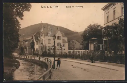 AK Kirn a. d. Nahe, Partie am Teichweg