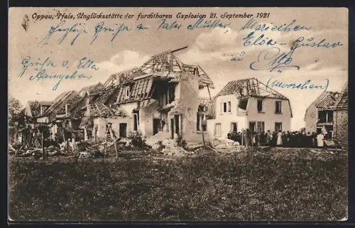 AK Oppau /Pfalz, Unglücksstätte der Explosion 21. September 1921