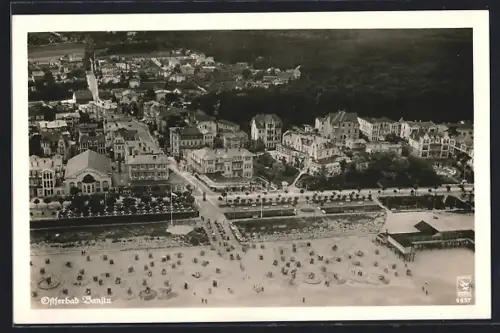 AK Bansin, Teilansicht des Strandes vom Flugzeug aus