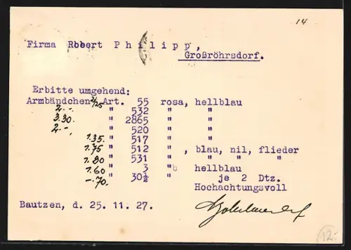 AK Bautzen i. Sa., Hamburger Engroslager A. Bockelmann Nachf., Inh. Curt Müller, Wendischer Graben 2