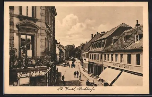 AK St. Wendel, Brühlstrasse, Waren-Rabatt-Haus, Geschäft von Alphons Wolff