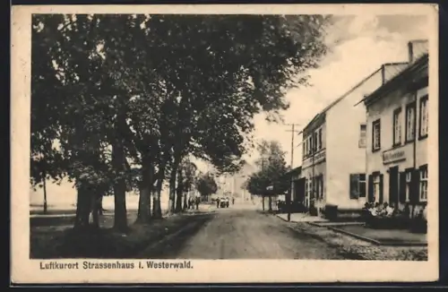 AK Strassenhaus /Westerwald, Strassenansicht, Gasthaus