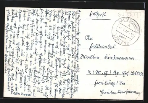 AK Kaltenengers /Rh., Rheinseite, Kronprinzenbrücke, Kirche