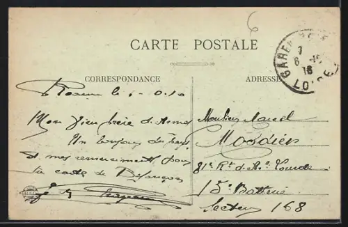 AK Roanne, Rue Nationale, Strassenbahn