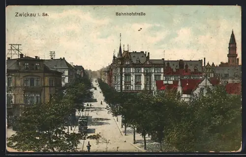 AK Zwickau i. Sa., Bahnhofstrasse