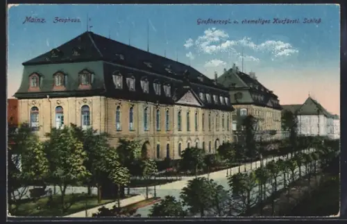 AK Mainz, Grossherzogliches und ehemaliges Kurfürstliches Schloss mit Zeughaus