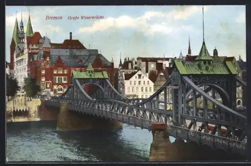 AK Bremen, Grosse Weserbrücke