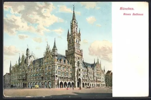 AK München, Partie am neuen Rathaus