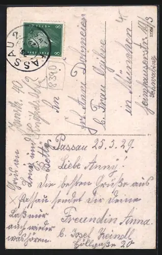 AK Passau, Rathaus mit Dampfer