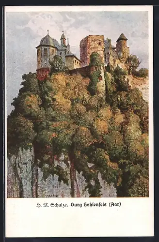 Künstler-AK Mudershausen, Burg Hohlenfels