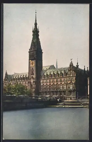 AK Hamburg, Blick zum Rathaus