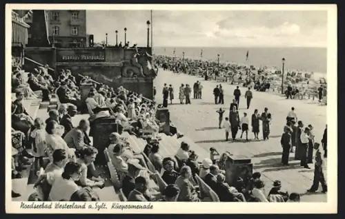 AK Westerland a. Sylt, Nordseebad, Kurpromenade