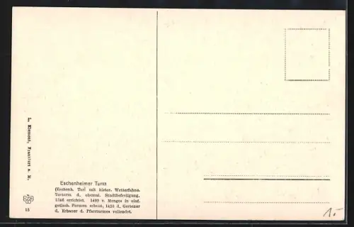 AK Frankfurt a. M., Am Eschenheimer Turm mit Strassenbahn