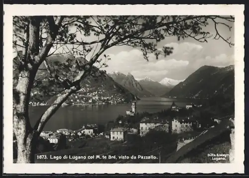 AK Pazzallo /Lago di Lugano, Panorama col M. te Bré