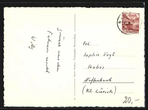 AK Novaggio, Panorama mit Bäumen