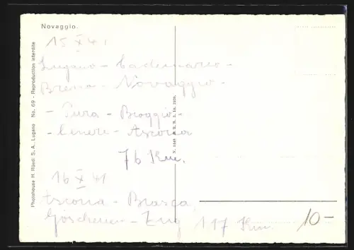 AK Novaggio, Panorama mit Bäumen