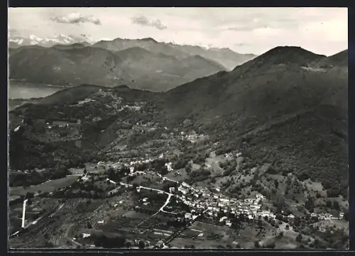 AK Novaggio, Panorama e Lago Maggiore, Fliegeraufnahme