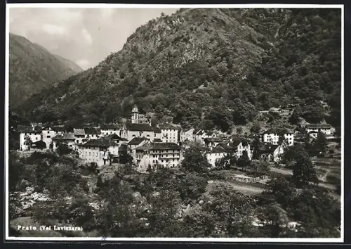AK Prato /Val Lavizzara, Panorama mit Kirche