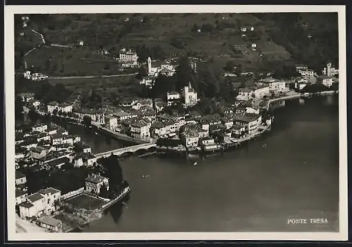 AK Ponte Tresa, Panorama mit Brücke