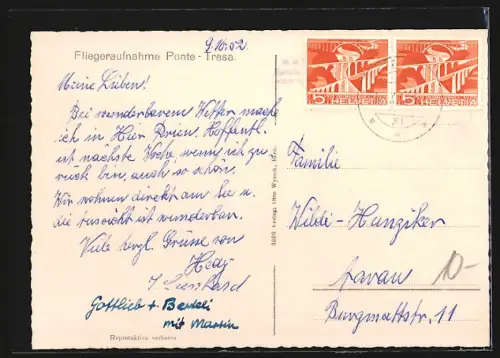 AK Ponte Tresa, Teilansicht, Fliegeraufnahme